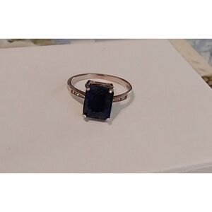 ROSS SIMONS 4Ct. Genuine Blue & White Sapphire Gemstone Ring Sz 8